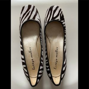 New BETTYE MULLER Leather Zebra Haircalf Shoes